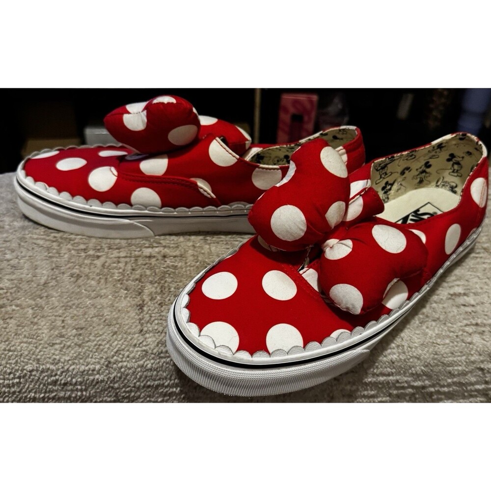 EUC VANS X DISNEY AUTHENTIC MINNIE MOUSE BOW POLKA DOT WOMEN’S 9.5 MEN’s 8.0 - Picture 4 of 7